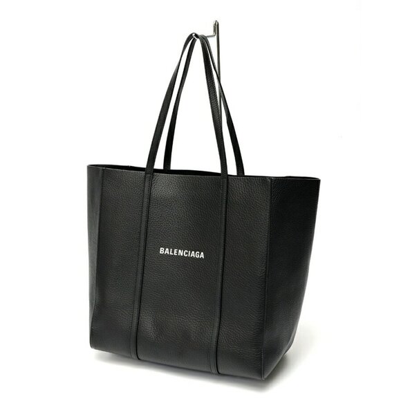 BALENCIAGA Black Leather Tote Bag - Picture 1 of 7